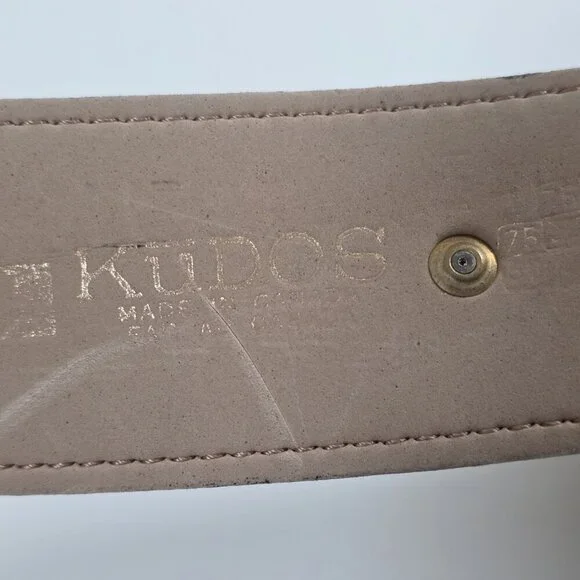 Kudos Vtg Medallion Embellished Belt Women Black Gold Whimsigoth Y2K 90s Fashion - Picture 10 of 11